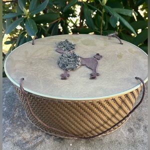 Vintage 1950’s Sewing Box Basket Kit with Poodle and Vintage Thread